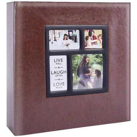 Golden State Art 4x6 Photo Album – Holds 200 Pictures – Pink Faux Leather – Slip-In Pages