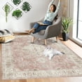 thumbnail image 7 of 6’x9’Washable Area Rugs for Living Room Non Slip Low Pile Vintage Carpets Pink, 7 of 7
