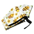 thumbnail image 6 of Cartoon Bee and Sunflowers Compact Sun Umbrella Windproof Travel Umbrellas for Rain Strong Portable UV Protection, 6 of 8