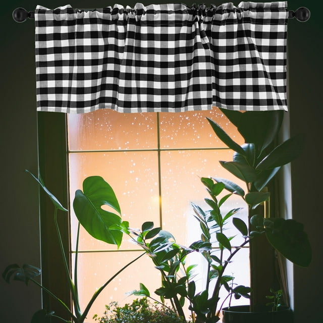 TABLETREANDS Valance De Cocina En Poliéster Con Cuadros Para Pequeñas En Hogar