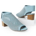 thumbnail image 7 of J. Adams Maddie Booties for Women - Peep Open Toe Low Block Chunky Heel Hook & Loop Strap Sandals, 7 of 7