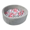 Nuby Grey Velvet Ball Pit with 200 Pink, White, & Grey Balls