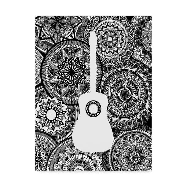 Trademark Fine Art 'Guitar Mandala Page' Canvas Art by Nicky Kumar ...