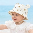 thumbnail image 6 of WUANDIXFA Baby Boy Girl Bear Ears Fisherman Hat Sun Hat Beach Cap Newborn Baby Shower Gift,Coffee,3-12 Months, 6 of 6
