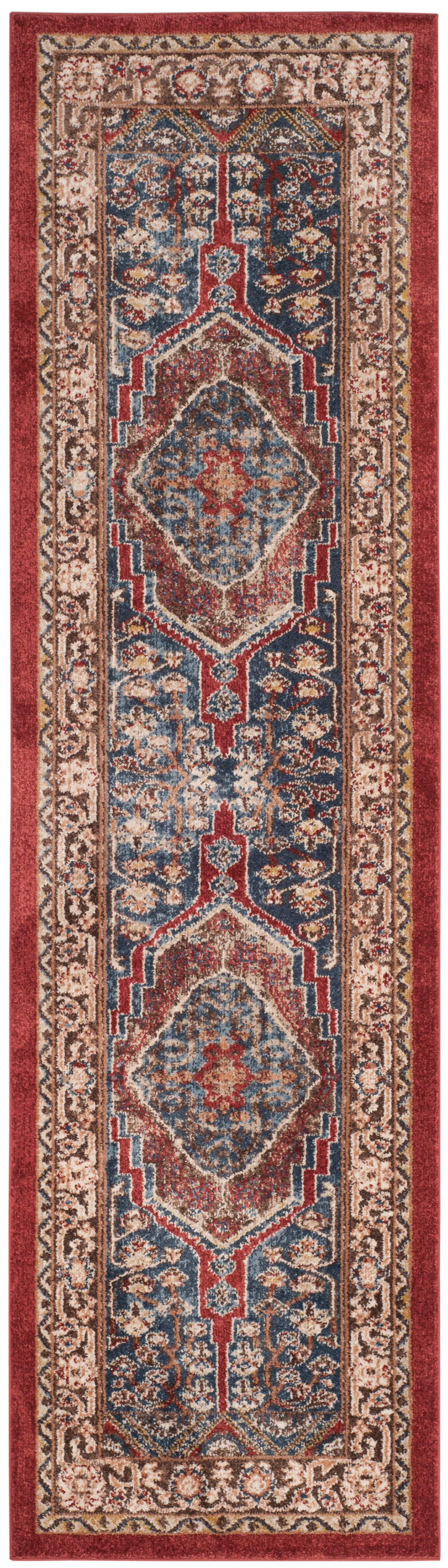 SAFAVIEH Bijar Kagan Traditional Runner Rug, Royal/Brown, 2'3" x 12'