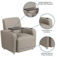 thumbnail image 4 of Flash Furniture George Adult LeatherSoft Waiting Room Guest Chair with Tablet Arm and Cup Holder, Gray, 4 of 13