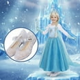 thumbnail image 3 of Jurebecia Princess Shoes for Girls Frozen Sparkly Blue Glitter Dress up Jelly Shoes Toddler & Little Kid Non-Slip Soft Sole Sizes 6 Toddler, 3 of 14