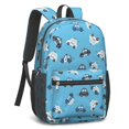thumbnail image 2 of Police and White Car Blue Pattern 17" School Backpacks for Teens,Waterproof Oxford Fabric,S-Shape Padded Straps for School,Travel,Hiking,Camping, 2 of 6
