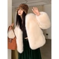 thumbnail image 3 of Abrigo de piel auténtica para mujer, chaqueta de invierno cálida y esponjosa de alta gama, 100 % piel de oveja de zorro natural, 3 of 4