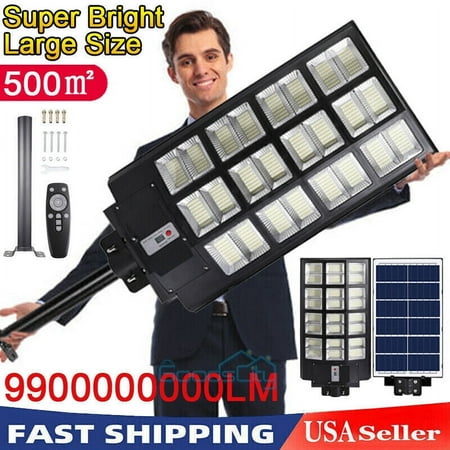 

1600W Commercial Solar Street Light Motion Sensor Garden Walkway Lamp Waterproof