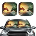 thumbnail image 2 of Sikiie Castle Red Green Sky Dragon Print Foldable Car Windshield Sun Visor, Car Window Sunshade Suitable for Sedan, SUV and Truck Car Accessories-Large, 2 of 6