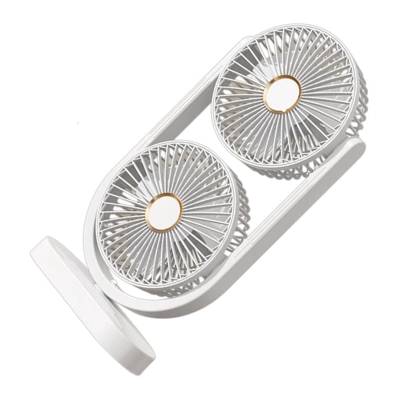 ZELVINN Compact Space Saving Desk Fan with 2 Adjustable Heads Bedroom Fan for Indoor Outdoor Easy to Use