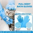thumbnail image 3 of 6pcs Dog Bath Brush Kit with Towel & Washing Gloves, Slicker Hair Grooming Brush for Shedding, Shampoo Scrubber for Dogs and Cats, 3 of 5