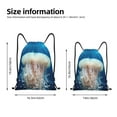 thumbnail image 7 of Horeoi White Jellyfish Dansing in the Ocean Print Drawstring Bags for Gym Sports Yoga Travel Lightweight Foldable Sackpack for Men Women Teens, 7 of 7