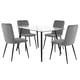 thumbnail image 1 of Set de Comedor Mesa Transparente con vidrio +4 Sillas Velvet gris, 1 of 8