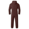 thumbnail image 3 of Ftwytp Men Artificial Wool Long Sleeve Pajamas Casual Solid Color Zipper Loose Hooded Jumpsuit Pajamas Casual Winter Warm Rompe 1 Piece Suit Fleece On Sleepwear, 3 of 4