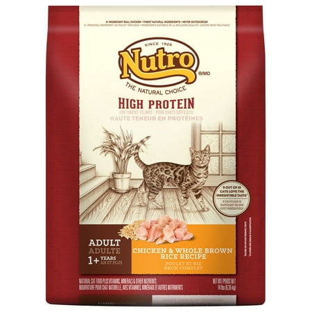 Nutro High Protein Adult Cat Chicken And Whole Brown Rice Cat Food For Finicky Felines 14 Pounds