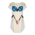 thumbnail image 2 of Robes pour Femmes 2024 Été Surdimensionné Chemise de Bikini Couverture Manches Courtes Mignon Imprimé de Bikini Couverture Ample Robe t-Shirt 50 % de Rabais!, 2 of 4
