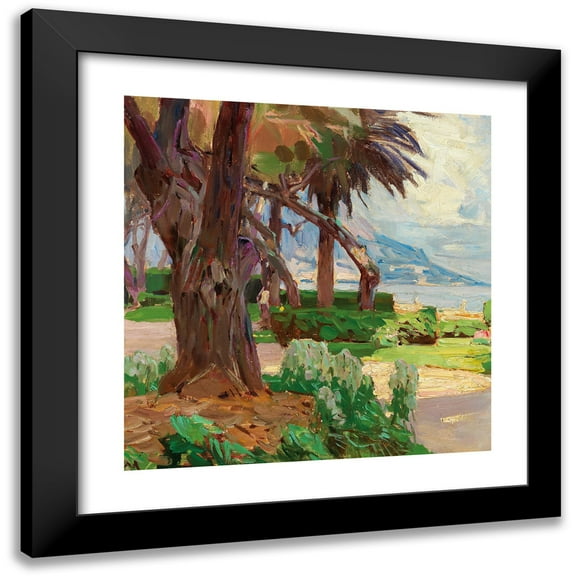 Carl Moll 12x12 Black Modern Framed Museum Art Print Titled - At the Cote D’Azur (C. 1926)