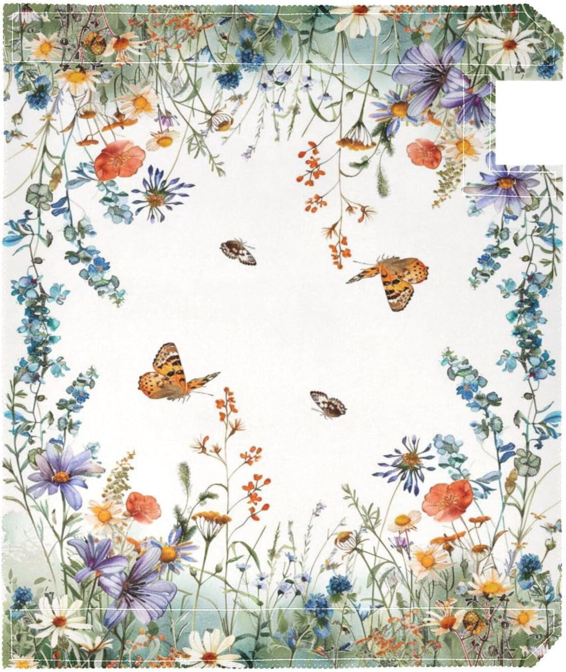 Spring Mailbox Covers, Wildflowers Butterflies Botanical Mailbox Covers Oxford Cloth Post Box Cover with Magnetic Strip for Garden Yard Decor