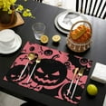thumbnail image 4 of Spooky Halloween Silhouette Pattern Summer Placemats Table Placemats Set Of 4-Linen Kitchen Washable Placemats Table Mats 11.8"x17.7" Non-Slip Heat Resistant, 4 of 6