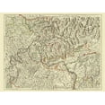 thumbnail image 2 of Covens 14x12 Black Ornate Wood Framed with Double Matting Museum Art Print Titled - Rhine River Basin Germany - Covens 1787, 2 of 4