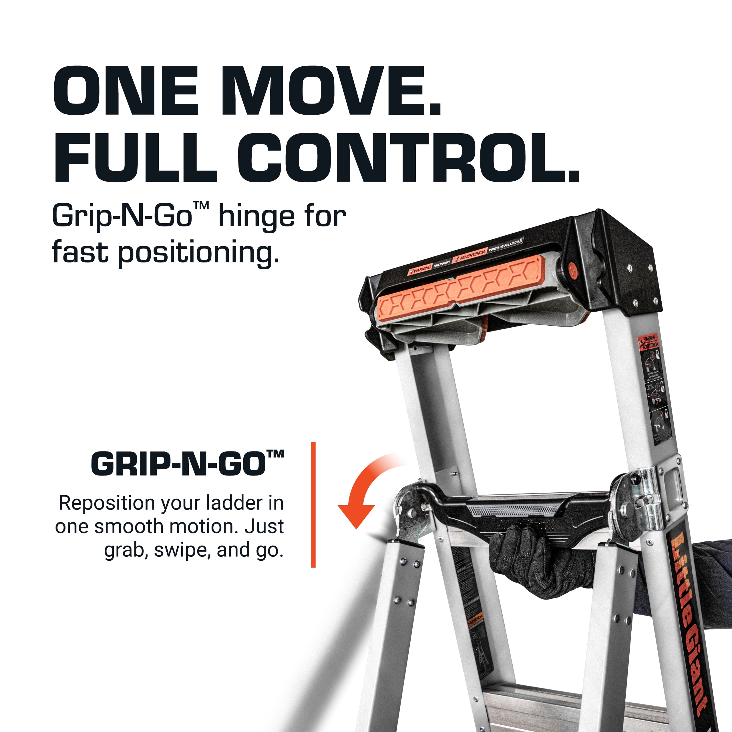 Little Giant King Kombo 5'-8' Aluminum 3-in-1 Combo Ladder, Type 1A - 300 lbs. Rated, 11 ft. 4 in. Reach