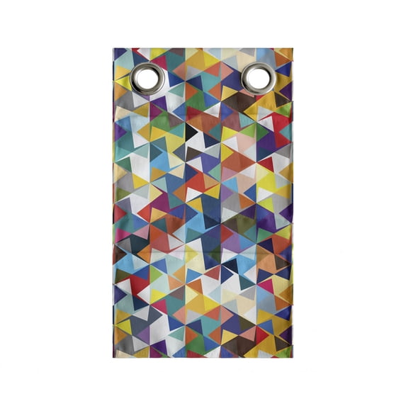 Art Hanging Pocket Organizer, Continuous Abstract Triangles Along Awakening Tones Colorful Cheery Illustration Print, Printed Polyester Storage Bag with Pockets, 9" x 27", Multicolor