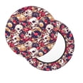 thumbnail image 2 of Bingfone Skull record artist Padded Round Bar Stool Cover Cushion with Elastic Fabric Round Chair Seat - Skull record artist, 2 of 7