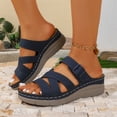 thumbnail image 6 of Domuza Women's Casual Walking Athletic Slide Sandals Slip On Casual Comfortable Arch Support Lightweight Summer Beach Sandal Blue 6.5（EU-37）, 6 of 6