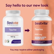 BESTVITE Taurine 1000mg (120 Vegetarian Capsules)-No Stearates - No Fillers - No Flow Agents