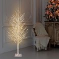 thumbnail image 2 of 5FT prelit white birch tree, plastic white berries,170 warm white microdot tape light (17 twinkling), 2 of 2