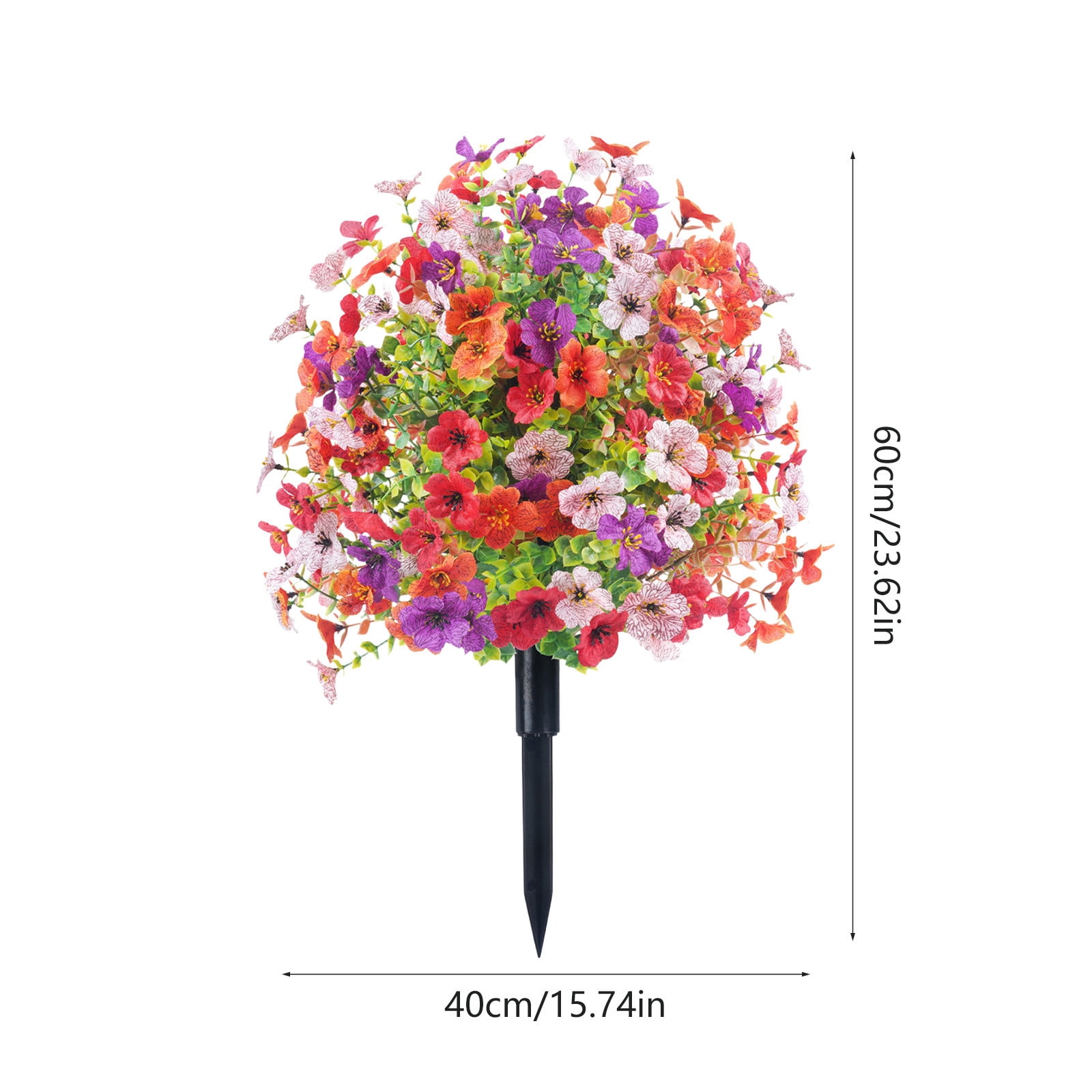 Gumesh Spring Mixed Violet Ground Flower Arrangement – Artificial Flowers with Stakes for Outdoor Wedding Aisle, Garden Pathway, Patio Containers, Seasonal Home Decor
