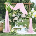 thumbnail image 6 of TOPCHANCES Wedding Backdrop Curtains, Semi-sheer Chiffon Backdrop Drapes Panels for Arch Party Wedding Decorations, (Pink, 1 Panel ), 6 of 7