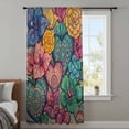 thumbnail image 3 of Colorful Abstract Floral Sheer Curtains 108" Extra Long, Farmhouse Vintage Flowers Boho Light Filering Curtains, Privacy Drapes Simi Floor to Veiling Curtain for Living Room Large Window Treatment, 3 of 9