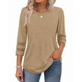 thumbnail image 4 of Ronuti Womens 3/4 Sleeve Tops Ladies Blouses Crew Neck T Shirts for Women Loose Fit Tunic Tops, 4 of 9