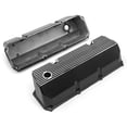 thumbnail image 3 of Speedmaster PCE314.1088.05 Compatible with Ford 302 351C Cleveland Black Finned Aluminum Valve Covers - Tall w/ Hole, 3 of 8
