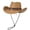 Khaki-02, variant on Unisex Wide Brim Cowboy Hat, Decorative Coin Band, Adjustable Chin Strap, Western Style