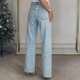 thumbnail image 4 of Jeans for Women High Waist Y2K Vintage Straight Leg Denim Pants Fashion Rhinestones Solid Casual Button Jeans Casual Stretchy Baggy Jeans with Pockets, 4 of 6