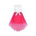 thumbnail image 2 of Flower Girls Dress Dark Pink Hi-low Princess Crown Dress Up 10 Years, 2 of 6