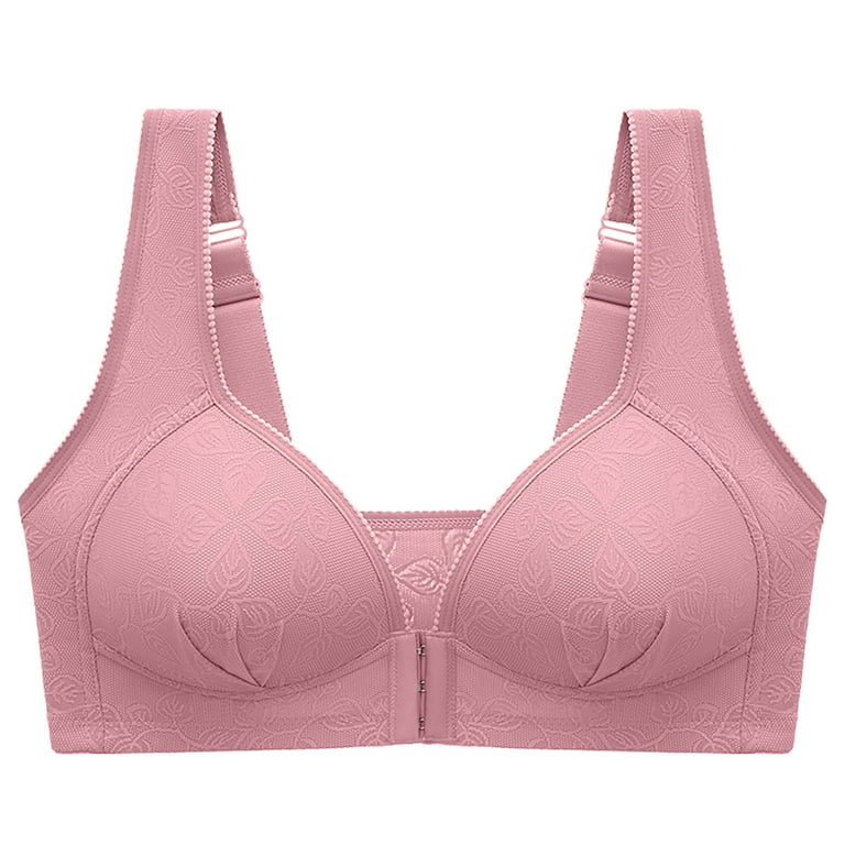 GATXVG Front-Close Shaping Wirefree Bras for Women,Plus Size Comfort Bra  Underwear Full Coverage Bralette Non-adjustable Bra for Everyday