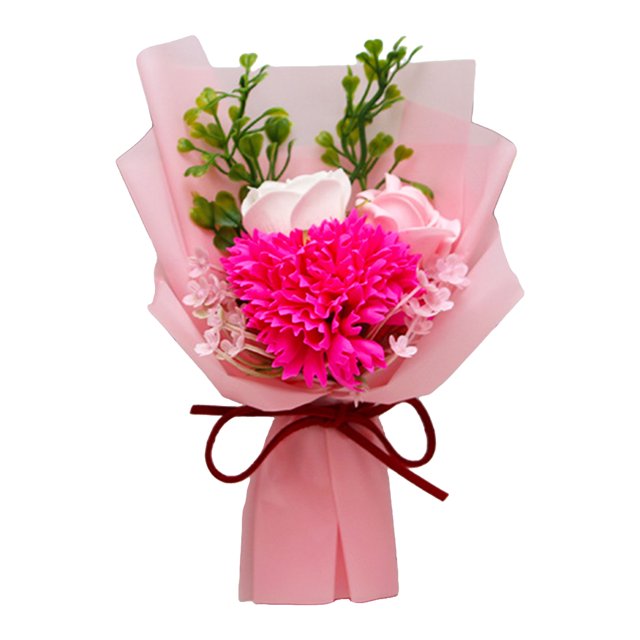 Ramo de flores de jabón con clavel artificial perfumado y rosas para mujer, mamá, esposa, mejor amiga, cumpleaños y Navidad.