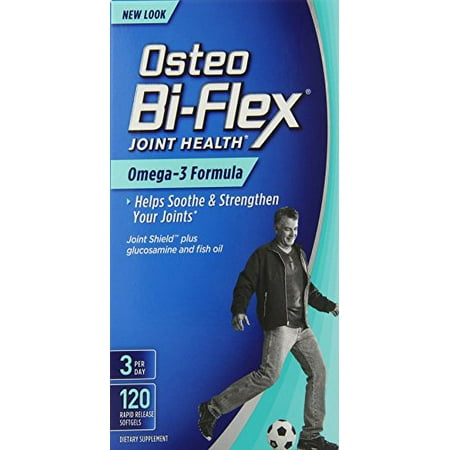 4 Pack Osteo Bi-Flex Joint Health Omega-3 Formula 120 Rapid Release Softgels Ea