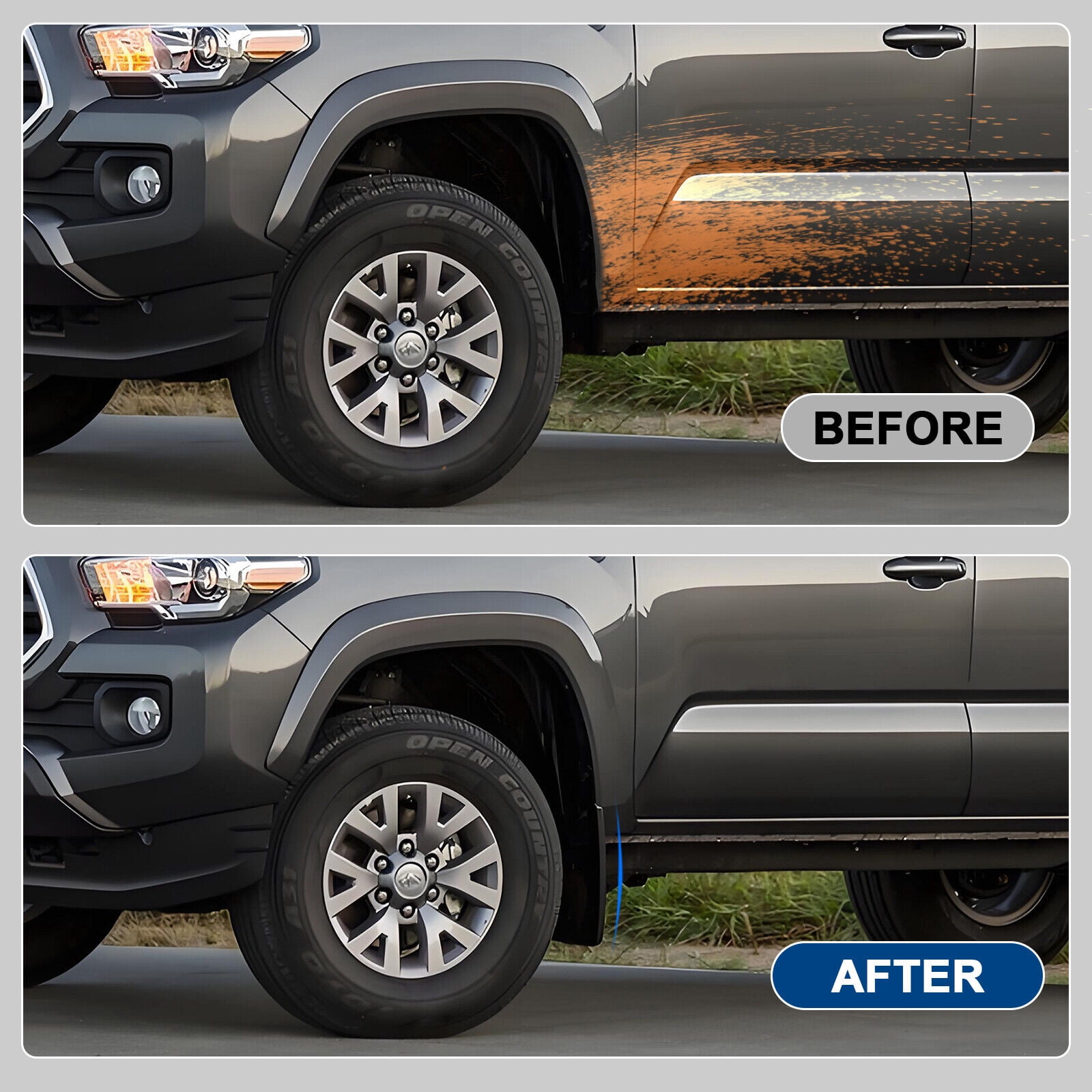 FANOTEK Front & Rear Splash Guards Mud Flaps For 2022-2023 Toyota Tacoma w/OE Fender Flare (Set of 4)