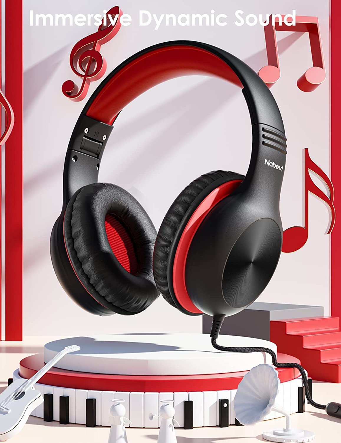 Comvin Kids Headphones with Cord - Foldable Wired Design photo 6