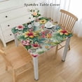 thumbnail image 2 of COMIO Tropical Flowers Beautiful Floral Hawaiian Spring Summer Palm Leaves Jungle Leaf Hibiscus Bird Paradise Flower Table Cover White, 2 of 7