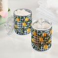 thumbnail image 2 of Yayeee 2 Pack Qtip Holder Bathroom Cotton Swab Canister with Lid Clear Dispenser Set, Retro Beige Lemon, 2 of 6