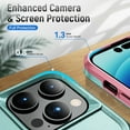 thumbnail image 5 of Mantto Case For iPhone 13 Pro, Hybrid Premium PC Protection Drop-Tested Anti-Scratch Tough Rugged Heavy Duty Dual Layer Military Grade Shockproof Back Case For iPhone 13 Pro,
Green+Pink, 5 of 8