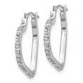 thumbnail image 5 of Auriga Fine Jewelry 14K White Gold Diamond Fascination Heart Hoop Earrings for Women, 5 of 5