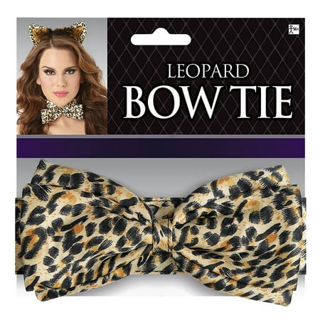 Deluxe Leopard Bowtie Adult Costume Accessory